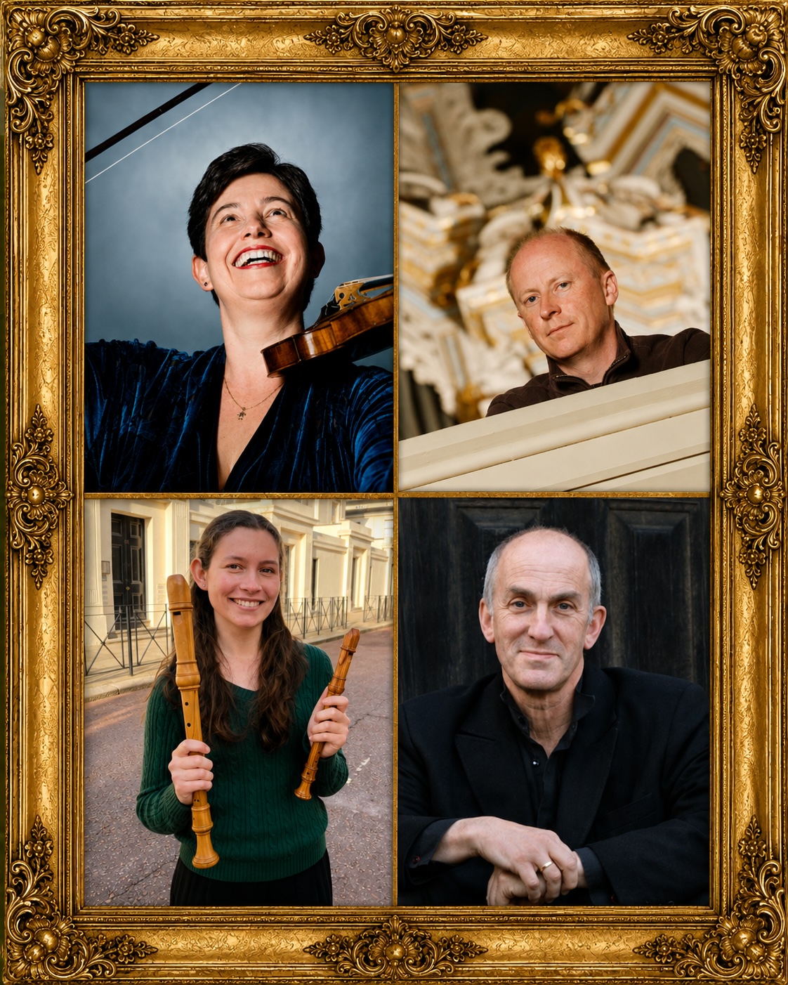Four members of Vita Nuova, with instruments